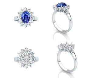 Estructura del “zafiro oval de Ceilán” anillo de compromiso de la princesa Diana de Gales